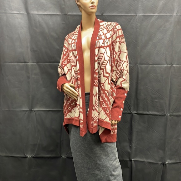 Forever 21 Rust & Tan Aztec Batwing Open Cardigan - Picture 3 of 9